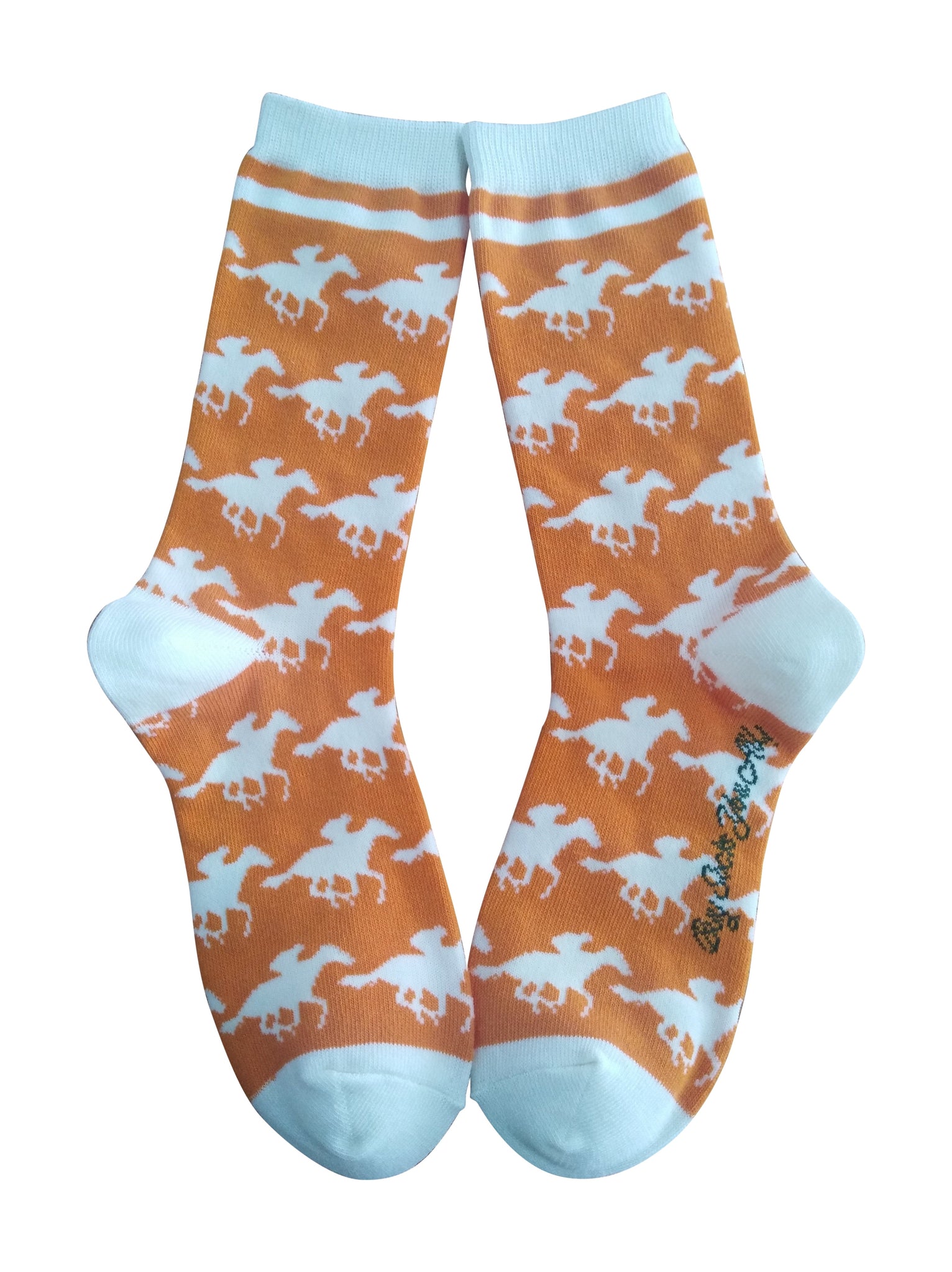 Derby Horses in Orange and White