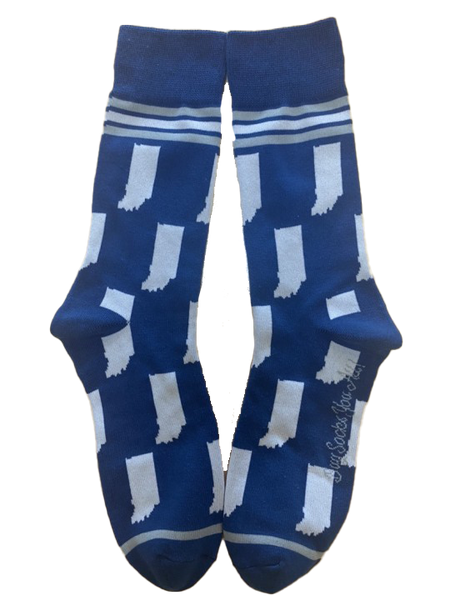 Indiana State Shapes Blue and White Men's Socks