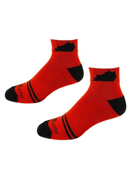 Kentucky Shape Ankle Sock Red and Black