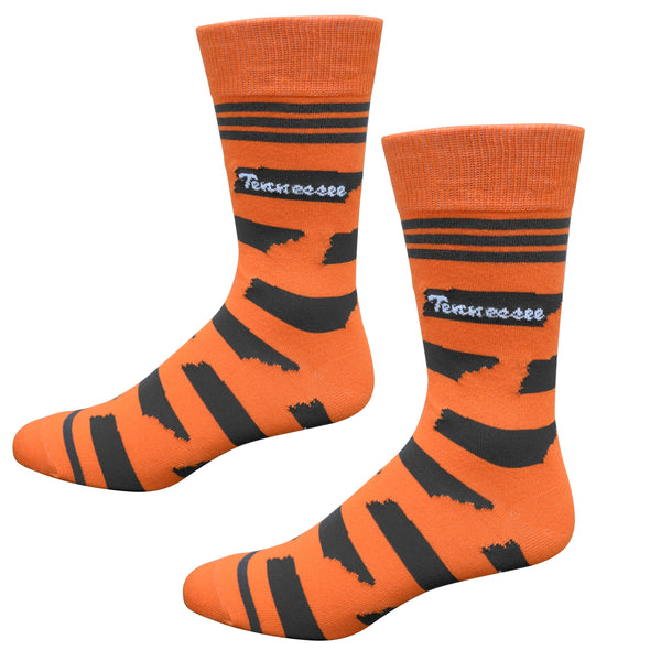 Tennessee Shapes in Orange and Gray Men's Socks