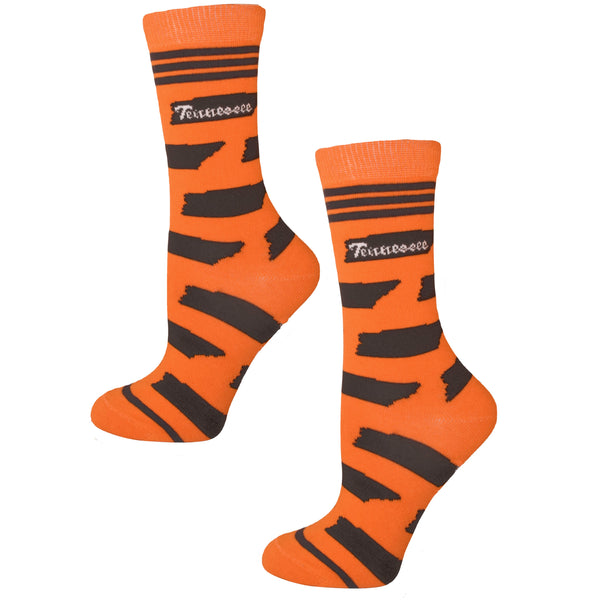Tennessee Shapes in Orange and Gray Women's Socks