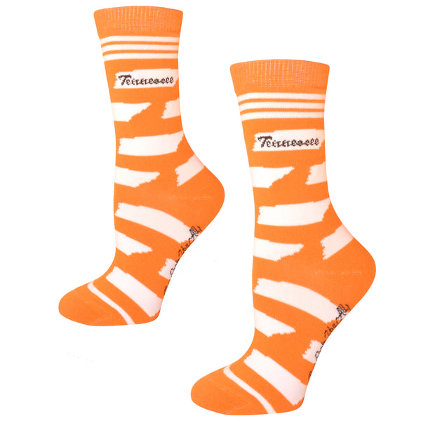 Tennessee Shapes in Orange and White Women's Socks