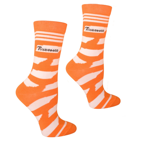 Tennessee Shapes in Orange and White Women's Socks