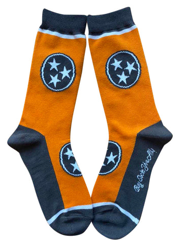 Tennessee Tri-Star in Orange and Grey Women's Socks