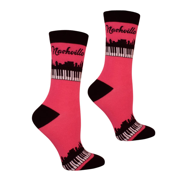 Nashville Skyline and Piano Keys Women's Socks