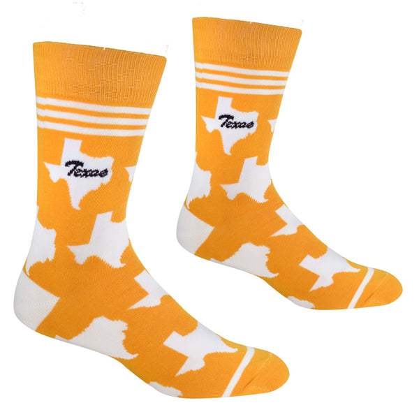 Texas Shapes in Orange and White Men's Socks