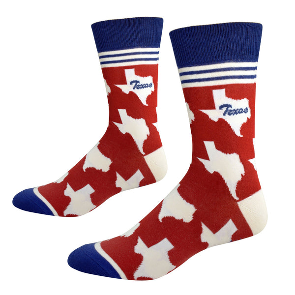 Texas Shapes in Red and Blue Men's Socks
