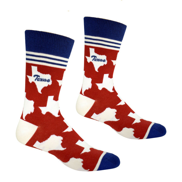 Texas Shapes in Red and Blue Men's Socks