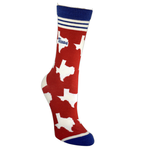 Texas Shapes in Red and Blue Women's Socks