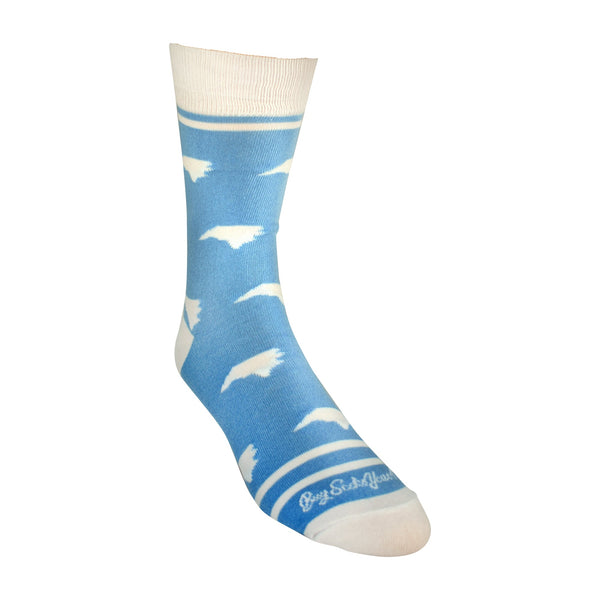 North Carolina Shapes in Blue and White Men's Socks