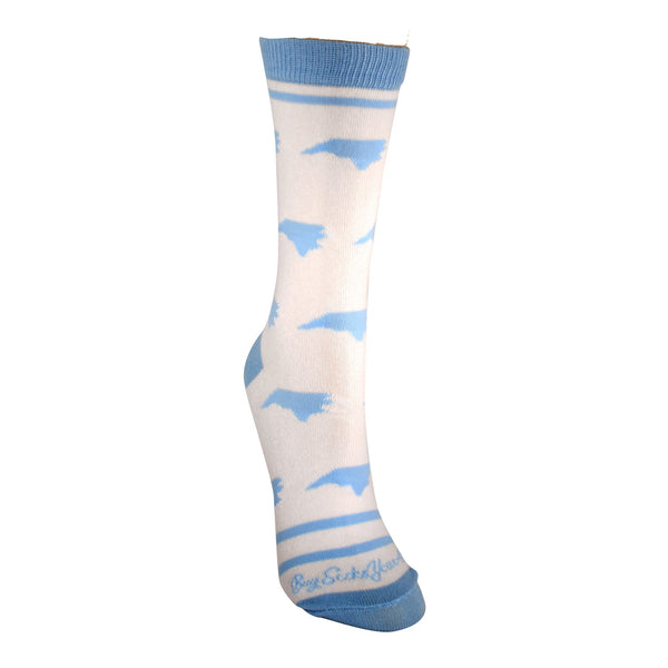 North Carolina Shapes in Blue and White Women's Socks