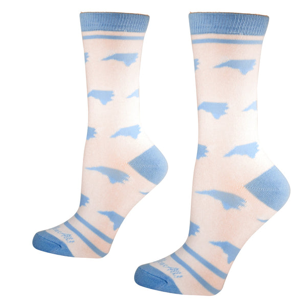 North Carolina Shapes in Blue and White Women's Socks