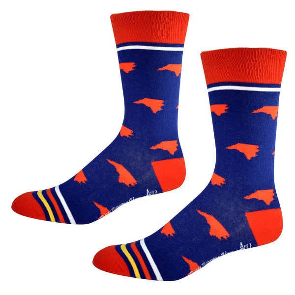 North Carolina Shapes in Flag Colors Men's Socks