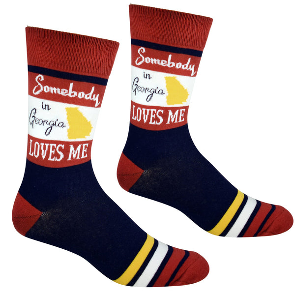 Somebody in Georgia Loves Me Men's Socks