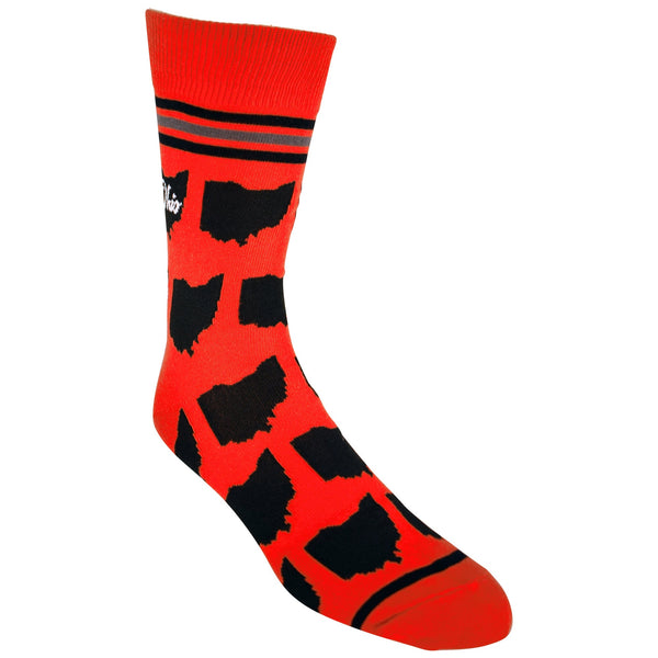 Ohio Shapes in Red and Black Men's Socks