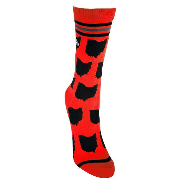 Ohio Shapes in Red and Black Women's Socks