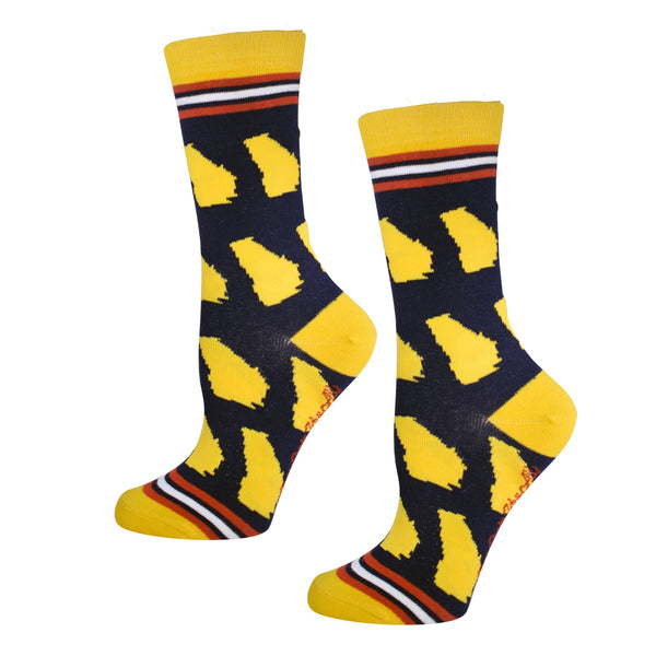 Georgia Shapes in Navy and Gold Women's Socks