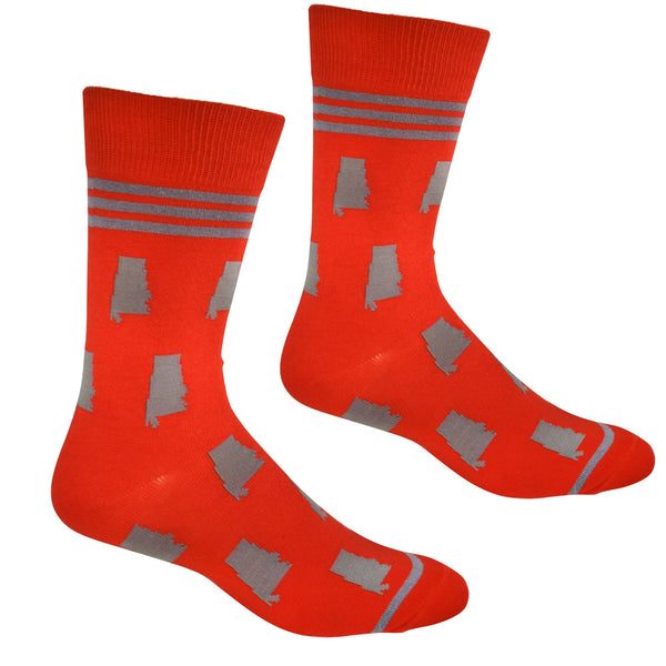 Alabama Shapes in Red and Grey Men's Socks