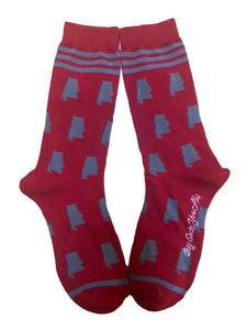 Alabama Shapes in Red and Grey Women's Socks