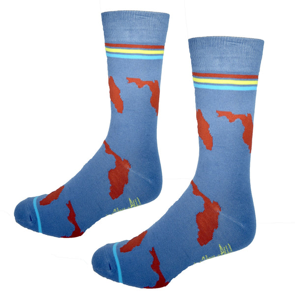 Florida Shapes in Blue and Red Men's Socks