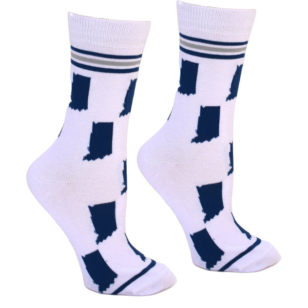 Indiana State Shapes Blue and White Women's Socks