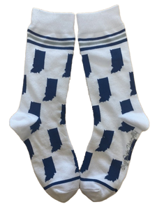 Indiana State Shapes Blue and White Women's Socks