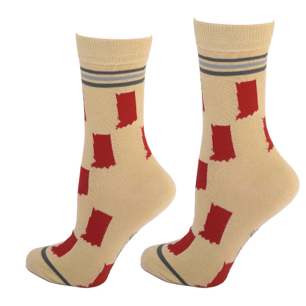 Indiana State Shapes Crimson and Cream Women's Socks