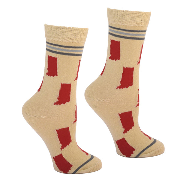 Indiana State Shapes Crimson and Cream Women's Socks