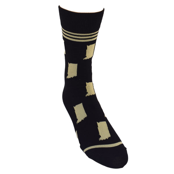 Indiana State Shapes Gold and Black Men's Socks
