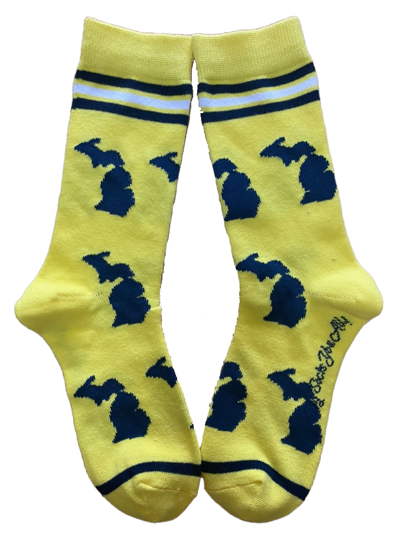 Michigan Shapes in Blue and Yellow Women's Socks