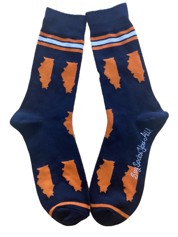Illinois Shapes in Blue and Orange Men's Socks