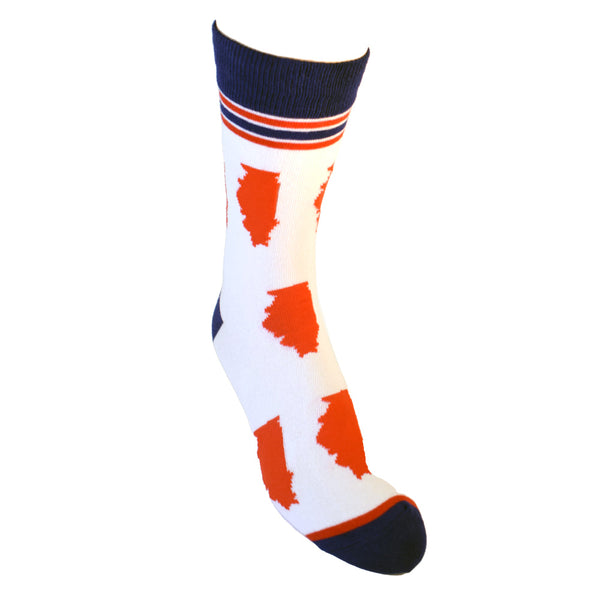 Illinois Shapes in Red White and Blue Men's Socks