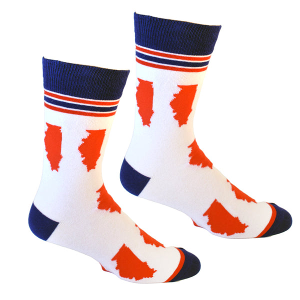 Illinois Shapes in Red White and Blue Men's Socks