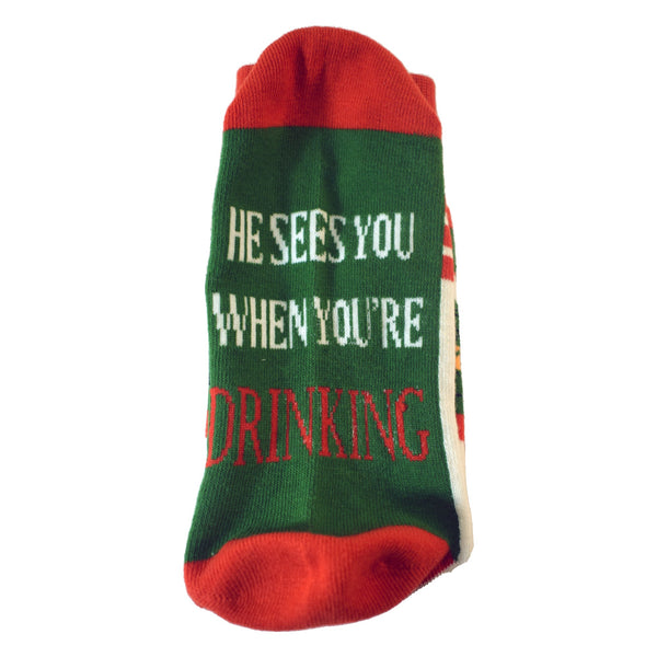 He Sees You When You're Drinking Men's Socks
