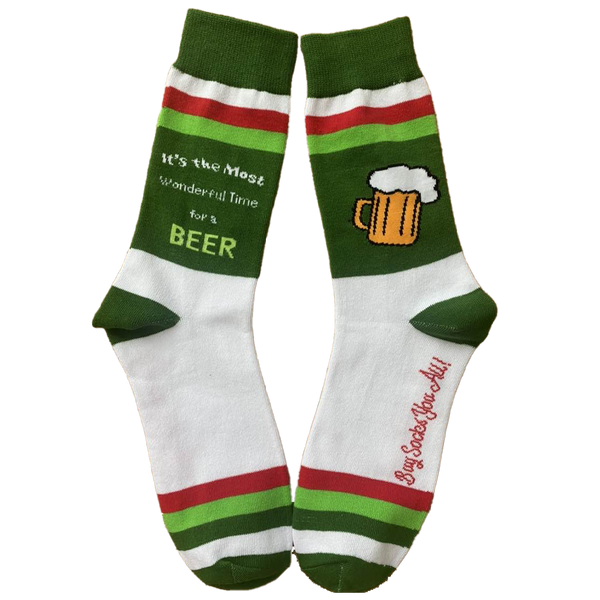 Its the Most Wonderful Time for a Beer Men's Socks