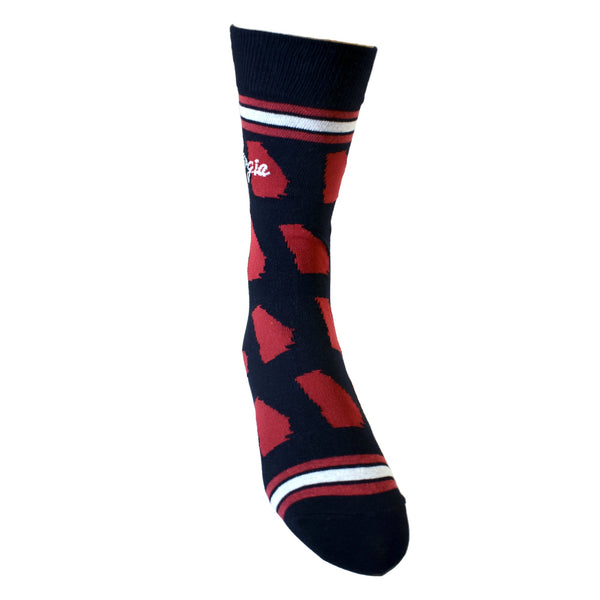 Georgia Shapes in Black and Red Men's Socks