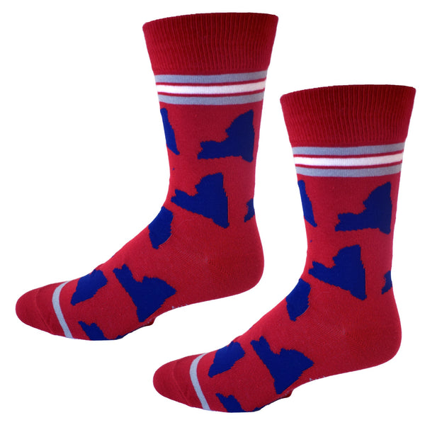 New York Shapes in Blue and Red Men's Socks