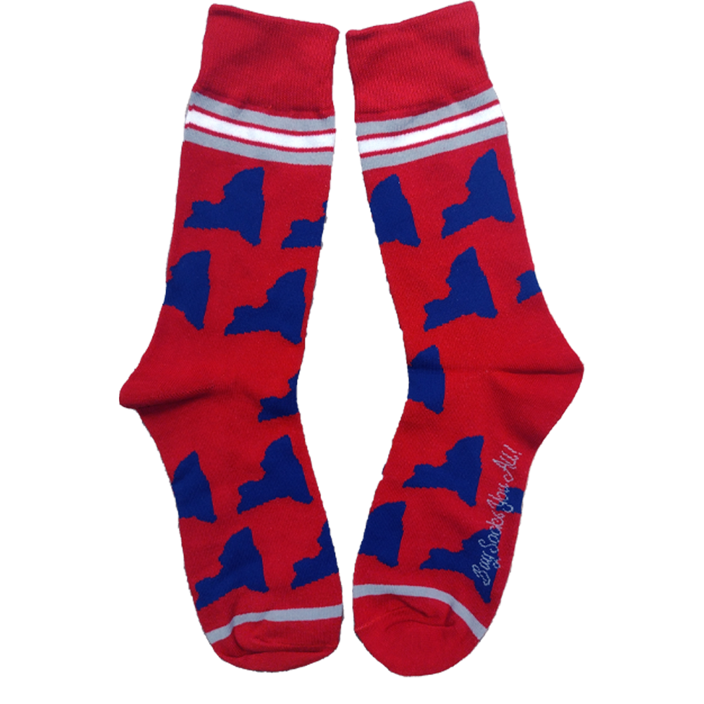 New York Shapes in Blue and Red Men's Socks