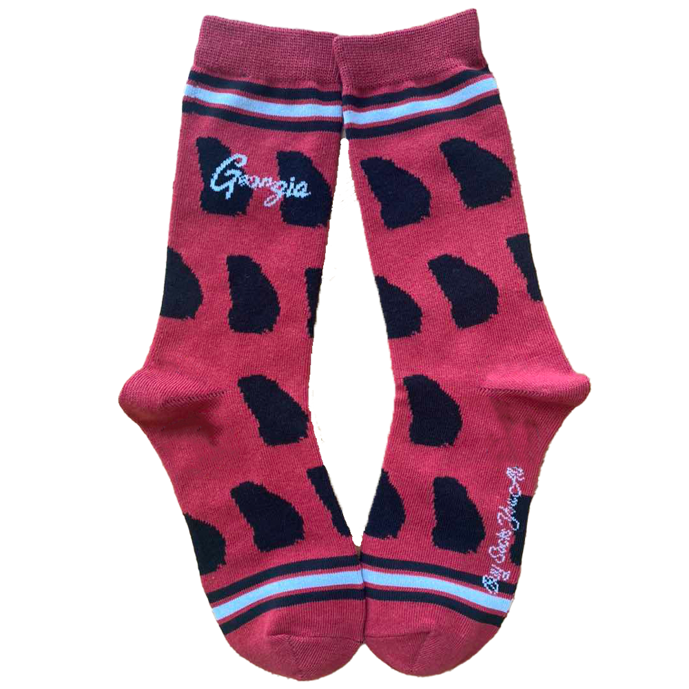 Georgia Shapes in Black and Red Women's Socks