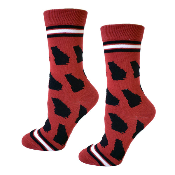 Georgia Shapes in Black and Red Women's Socks