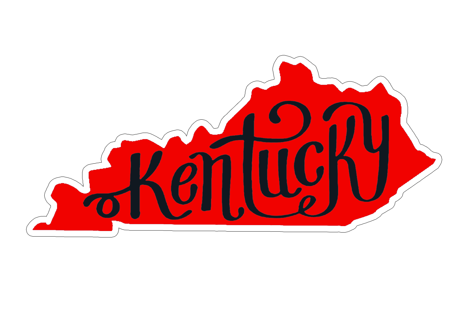Kentucky Shape Red and Black Sticker