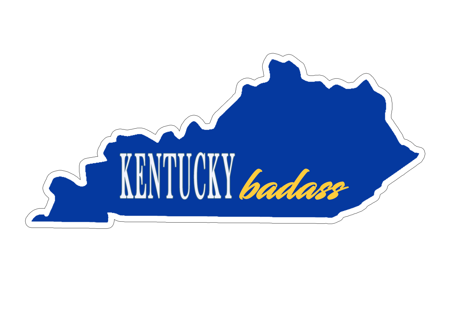 Kentucky Badass Blue and White Sticker