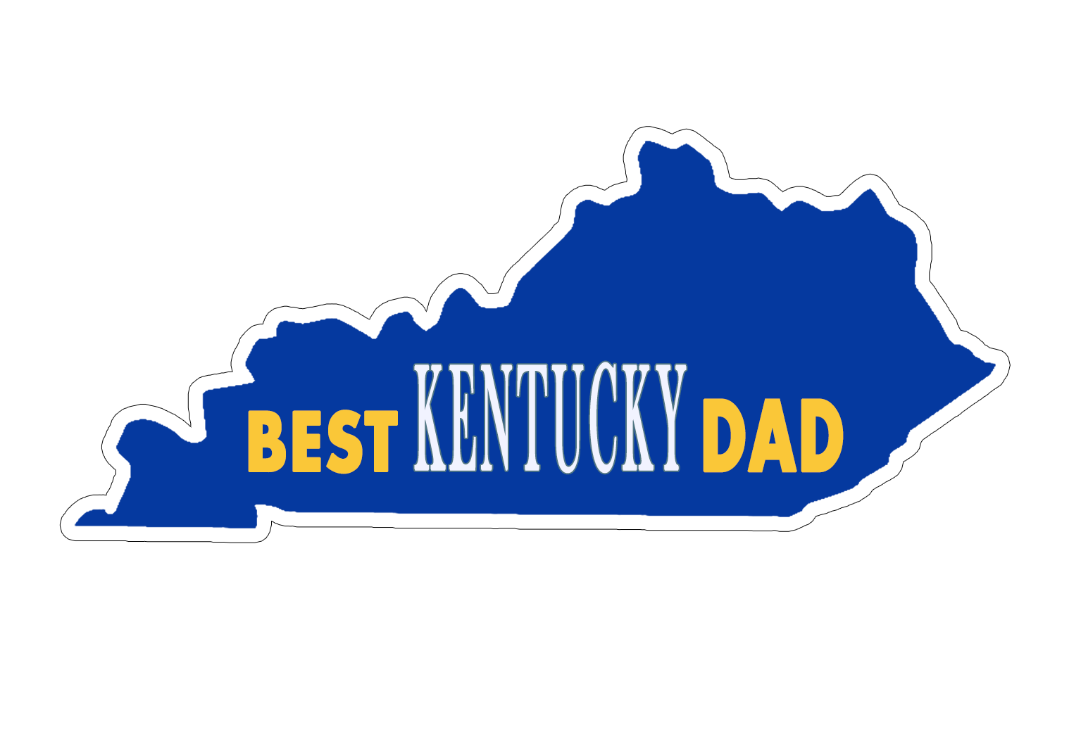 Best Kentucky Dad Blue Sticker