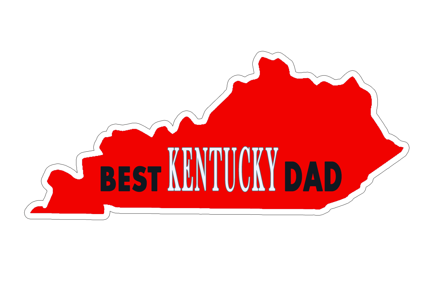 Best Kentucky Dad Red and Black Sticker