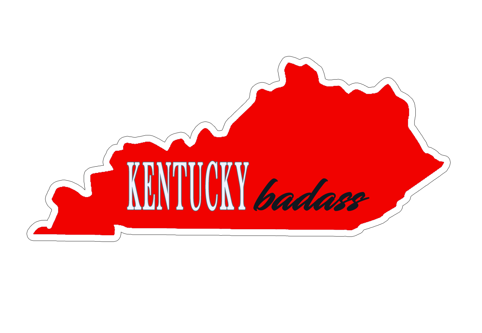 Best Kentucky Badass Red and Black Sticker