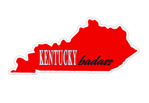 Best Kentucky Badass Red and Black Sticker