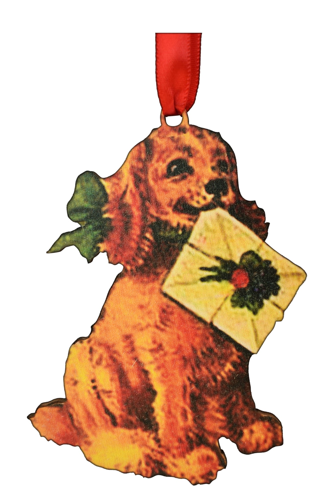 Christmas Dog Printed Wooden Ornament