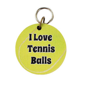 I Love Tennis Balls Dog Tag