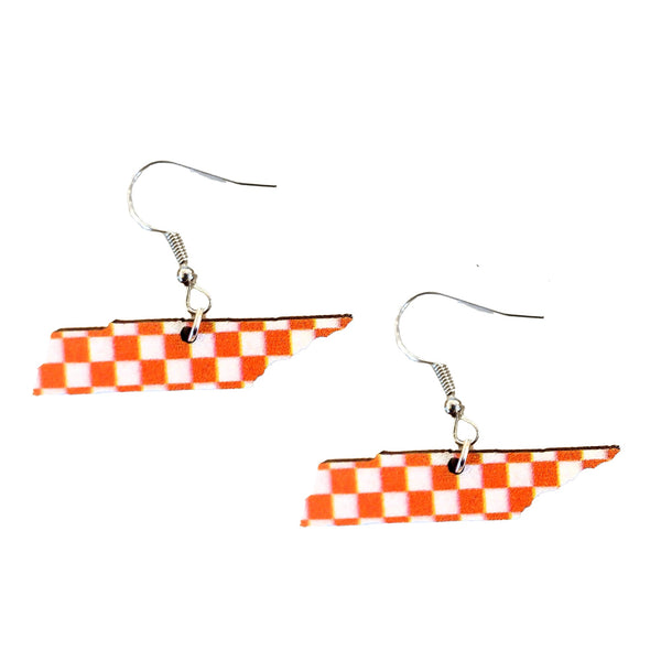 Tennessee Orange and White Earrings
