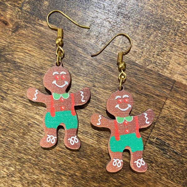 Gingerbread Men Holiday Earrings